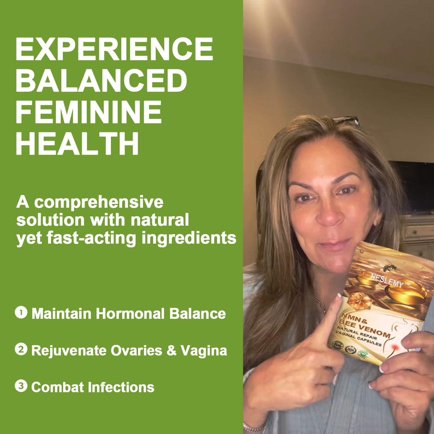 Bee Venom NMN Natural Repair Vaginal Capsules💗[Regulates hormone imbalance, obesity, acne, uterine fibroids and vaginal diseases]